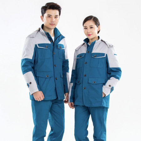冬季工作服草绿拼灰色